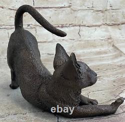 Old Cat Bronze Signed Figurine On Base Cats Art Deco Nr Sculpture Figure Gif Art