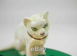 Old Noritake Art Deco lusterware Cat figure Pin tray Firurine Collection Object