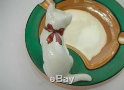 Old Noritake Art Deco lusterware Cat figure Pin tray Firurine Collection Object