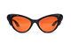 One-of-kind Cat Eye Sunglasses 1950s France Genuine Unusual Black & Orange Mint