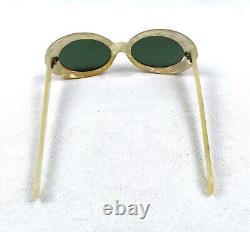 One-Of-Kind Cat Eye Sunglasses 1950s France Green Shades Candy Seashell Mint