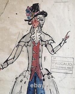Original Art Deco Design Model Costume Guy Arnoux Pascaud Cavalier Theatre