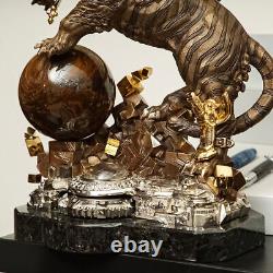 Original Bronze Statue Sculpture Year of the Tiger Signed Jewelry processing