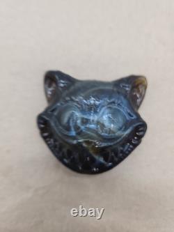 Original Wilkerson Slag Glass Limited Edition Cat Face Cheshire Cat