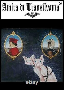 Original art animal cat cats painting figurative decorative realism home decor