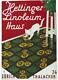 Original Vintage Poster Hettinger Linoleum Cat Play C. 1928