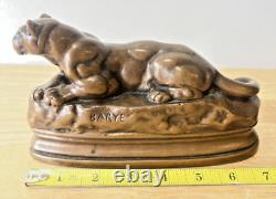 PANTHER Art Deco Bookends BARYE K&O Co Decorative Arts Figural Big Cat Book Ends