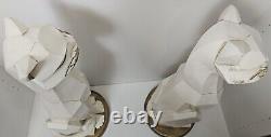 Pair (2) Universal Statuary Art Deco Style Vintage 60s Cats 24