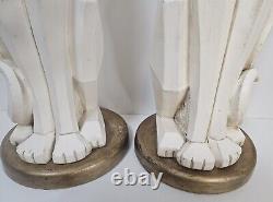 Pair (2) Universal Statuary Art Deco Style Vintage 60s Cats 24