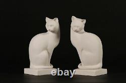 Pair of Marble Cats, Marble Classical Sculptures, Art Deco, Gift, Ornament