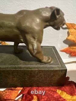 Panther Art Deco Bookend 1920s MCM Sculpture 9 L Decorative Arts Big Cat OOAK