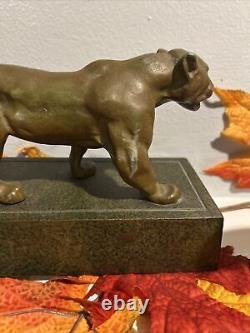 Panther Art Deco Bookend 1920s MCM Sculpture 9 L Decorative Arts Big Cat OOAK