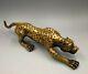 Panther Sculpture Brass Jaguar Art Cougar Cat Deco 14in Gold Mountain Lion