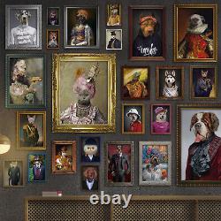 Personalized Regal Pet with Hot Dog Portrait Digital Portrait Art Funny Dog Cat