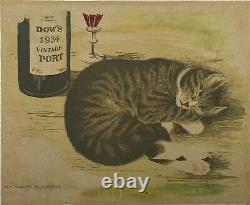 Picture Frame Gold Vintage Art Deco Port Cat 1941 Lithography Ib Andersen
