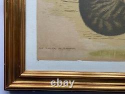 Picture Frame Gold Vintage Art Deco Port Cat 1941 Lithography Ib Andersen