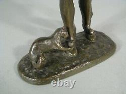 Pierrot And Sound Cat Sculpture Art Deco Bronze Antique Signed Robert Lily Bush