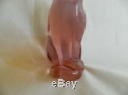 Pink Fenton Siamese Frosted Cat/usa/hand Made/ 5 1/4 Inches Tall