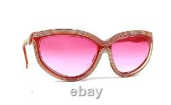 Pink Névis Ferier Sunglasses Vintage 90s Red Frame Cat-Eye Paris Original 5202