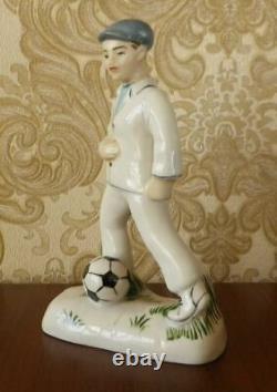 Porcelain Figurine Football Player Amateur Soccer Guy Russian Vintage Art Deco