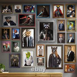 Queen Guard Pet Digital Portrait Pet Art Funny Dog Cat Wall Military Helmet Art