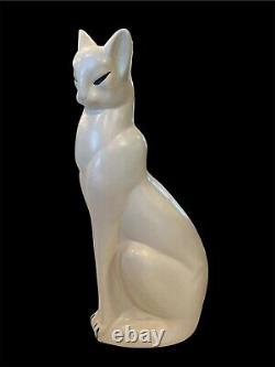 RARE 1930's LARGE Art Deco figural ceramic sculpture of SIAMESE CAT 21
