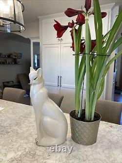 RARE 1930's LARGE Art Deco figural ceramic sculpture of SIAMESE CAT 21