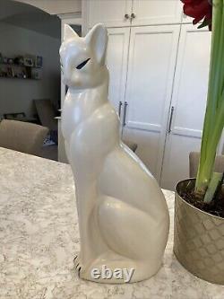 RARE 1930's LARGE Art Deco figural ceramic sculpture of SIAMESE CAT 21
