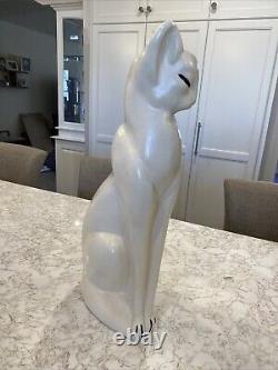 RARE 1930's LARGE Art Deco figural ceramic sculpture of SIAMESE CAT 21