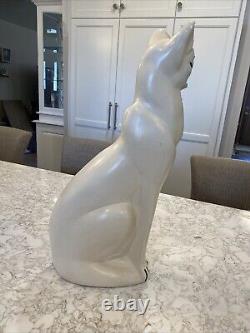 RARE 1930's LARGE Art Deco figural ceramic sculpture of SIAMESE CAT 21