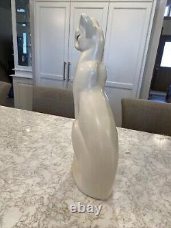 RARE 1930's LARGE Art Deco figural ceramic sculpture of SIAMESE CAT 21