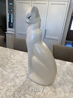 RARE 1930's LARGE Art Deco figural ceramic sculpture of SIAMESE CAT 21