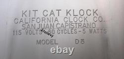 RARE 60's-SILVER UNJEWELED-KIT CAT KLOCK-KAT CLOCK-ORIGINAL MOTOR RB-VINTAGE-USA