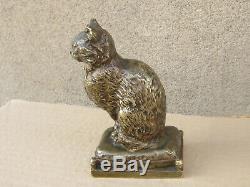 RARE ANTIQUE Art Deco bronze Statue / Figure CAT 1920s