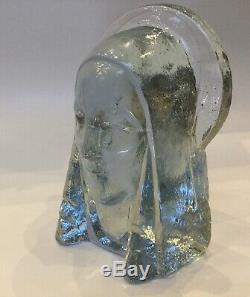 RARE Art Deco Glass Madonna By Guy Underwood For Bermonsey Glass Signed