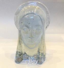 RARE Art Deco Glass Madonna By Guy Underwood For Bermonsey Glass Signed