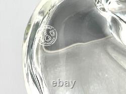 RARE Baccarat Crystal Reclining Cat Grooming 5 L. Figurine Paperweight Signed