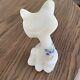 Rare Fenton Happy Cat White Milk Glass Glossy Hp Butterfly 6 Excellent #k5277m4