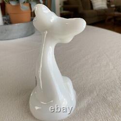 RARE Fenton HAPPY CAT White Milk Glass Glossy HP Butterfly 6 EXCELLENT #K5277M4