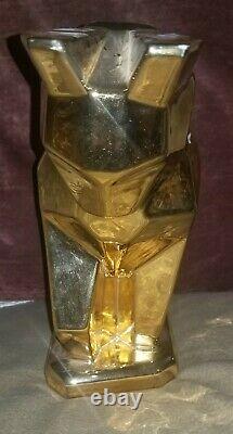 RARE Jaru Gold Plated Ceramic Cat Sculpture Art Deco Vintage Modern 1978