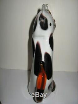 RARE Murano Double Cat Sculpture Signed Barbini 10 1/2t