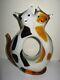 Rare Murano Glass Cat Sculpture Two Cats In Love, Signed Barbini 10 1/2t X 7w