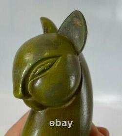 RARE Royal Haeger Vintage 616 Pottery Art Deco 15.5 Winking Cat Statue READ
