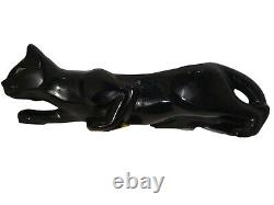 RARE VTG M-C-M 15 Art Deco Trinket/Jewelry Holder Black Cat Ceramic Glossy RARE