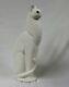Royal Haeger 21h Winking White Cat Sculpture. Glass Eye. Hallmarked. Purrrfect