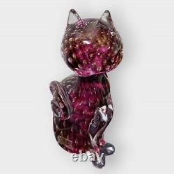 RUBELLI V. A MURANO Figurine Cat Interior Glass Italy Vintage