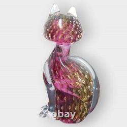 RUBELLI V. A MURANO Figurine Cat Interior Glass Italy Vintage