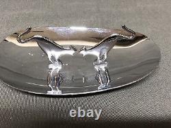 R. R. Hutcheson Pincherette Art Deco Two Cat Chrome Ashtray Cork USA 1933