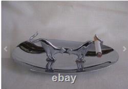 R. R. Hutcheson Pincherette Art Deco Two Cat Chrome Ashtray Cork USA 1933