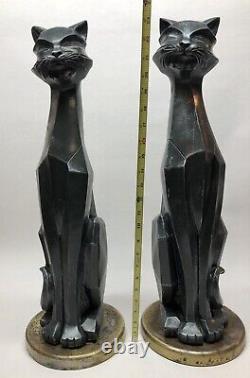 Rare 1960 Vintage Cubist Siamese Cats Art Deco Chicago, Universal Statuary Corp